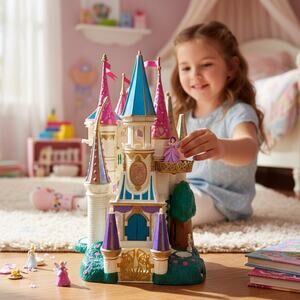 VTG 1998 Polly Pocket Disney Trendmasters Castle Disney Beauty & Beast For Parts